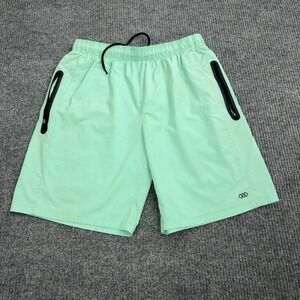 Legend Shorts Mens M Mint Green Polyester Blend Zipper Pockets Athletic Gym‎
